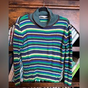 Lisa Says Gah! striped turtleneck sweater
